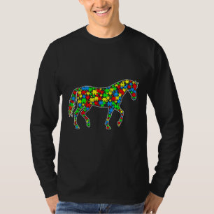 Camiseta Cavalos Engraçados Quebra-cabeça animais conscient