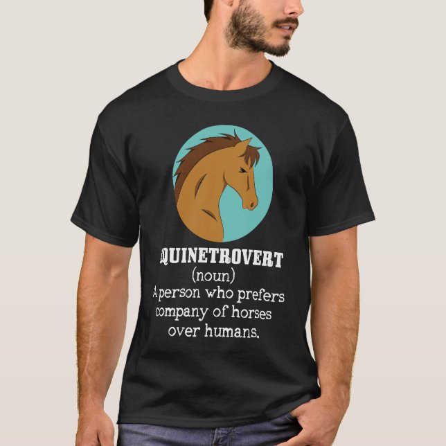 Camiseta Cavalos Equinetrovert Superior aos Humanos (Frente)