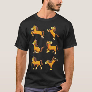 Camiseta Cavalos equinos bonitinhos com presentes de presen