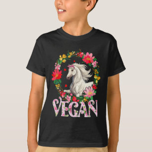 Camiseta Cavalos Fofos Flores Veganos Círculo Agricultura A