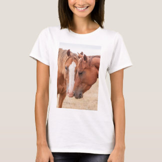 Camiseta Cavalos fungando em uma pastagem