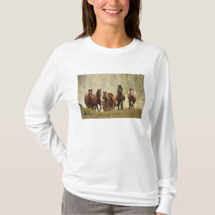 Camiseta Cavalos galopando no topo de uma pequena colina du