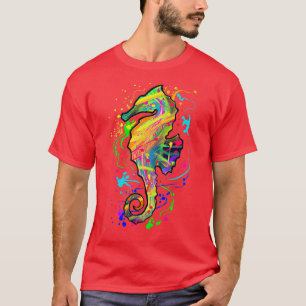 Camiseta Cavalos-marinhos Coloridos Oceanos