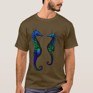 Camiseta Cavalos-marinhos por Linea Mallette Male e casal f
