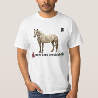 Camiseta "Cavalos me mantêm estável" personalizável