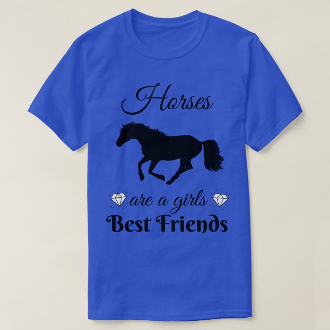 Camiseta Cavalos Meninas Melhores Amigos Andando Equestre (Frente do Design)
