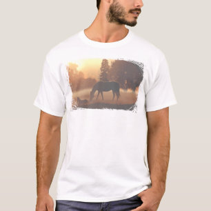 Camiseta Cavalos no Nevoeiro da Manhã
