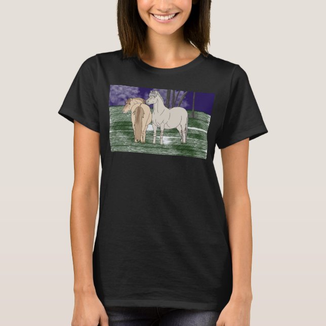 Camiseta Cavalos noruegueses do fiorde (Frente)