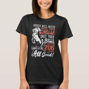 Camiseta Cavalos Nunca Vão Partir Seu Coração Amante de Cav