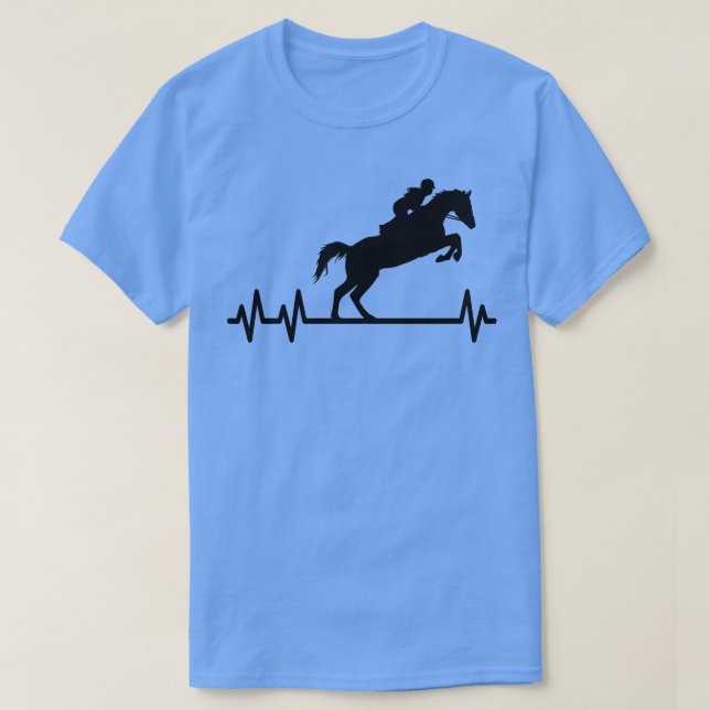 Camiseta Cavalos Pulso Pulso Pulso Cardíaco Equestre (Frente do Design)