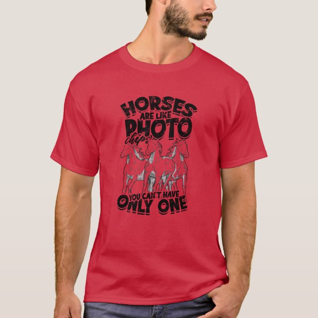 Camiseta Cavalos são como batatas fritas não podem ter apen (Frente)