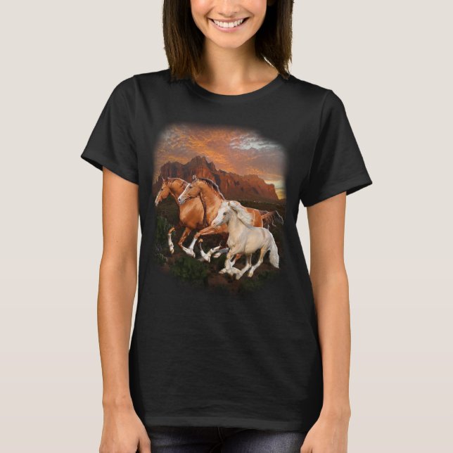 Camiseta cavalos selvagens do Arizona (Frente)