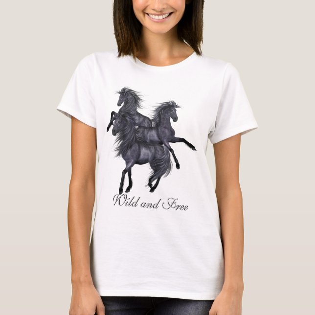 Camiseta Cavalos selvagens e livres (Frente)