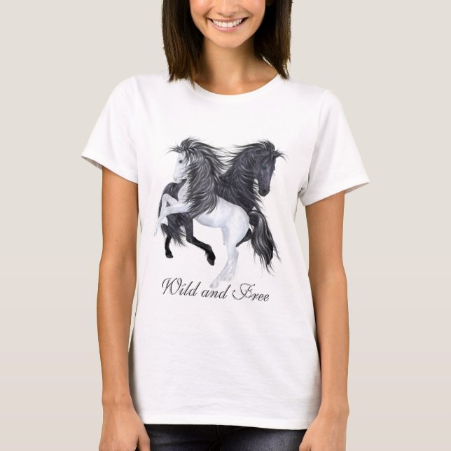 Camiseta Cavalos selvagens e livres (Frente)