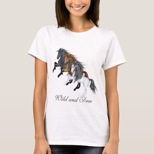 Camiseta Cavalos selvagens e livres (Frente)