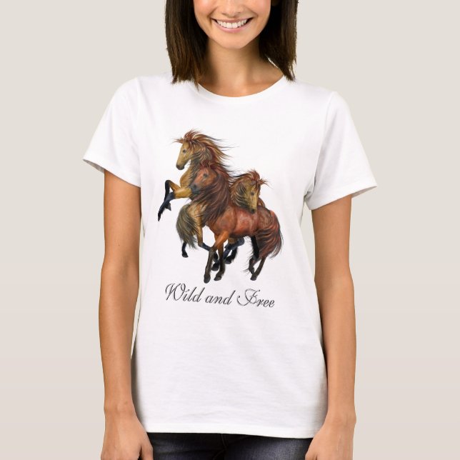 Camiseta Cavalos selvagens e livres (Frente)