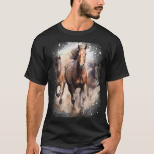 Camiseta Cavalos Selvagens Trovejando Cascos