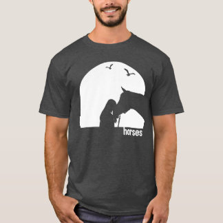 Camiseta Cavalos Sunset Dirigindo Melhores Amigos