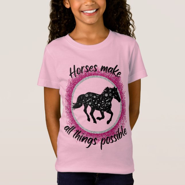 Camiseta Cavalos Tornam Tudo Possível Camisa-T (Frente)