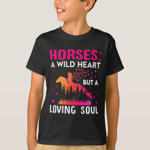 Camiseta Cavalos Um Coração Selvagem Mas Uma Alma Adoradora
