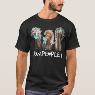Camiseta Cavalos Vestindo máscaras Pessoas T