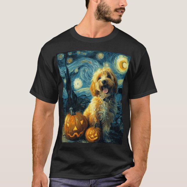Camiseta Cavapoo Cachorro Fofo Dia das Bruxas Abóbora Jack  (Frente)