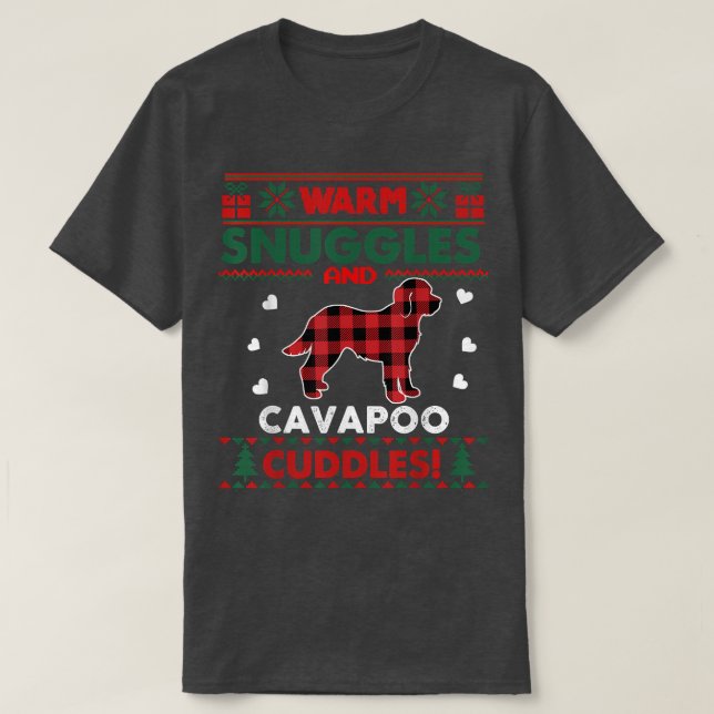 Camiseta Cavapoo Cachorro Natal Pijama Cachorro Xmas Roupa  (Frente do Design)