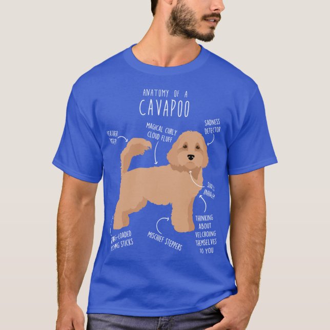 Camiseta Cavapoo Dog Anatomy retro (Frente)