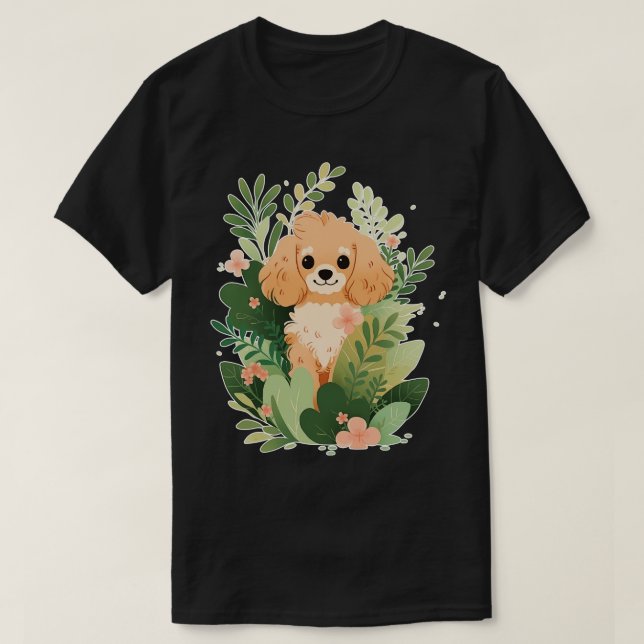 Camiseta Cavapoo Dog Ferns (Frente do Design)