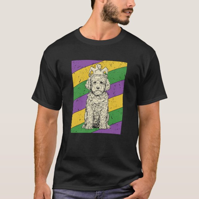 Camiseta Cavapoo Jester Mardi Gras Doodle Dog Mom or Dad (Frente)