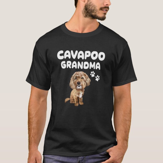 Camiseta Cavapoo vovó Red Cavapoo Cachorro Cachorro Cachorr (Frente)
