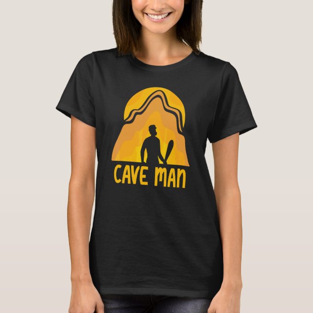 Camiseta Cave Man Explorer Caving Explorar Hobby (Frente)