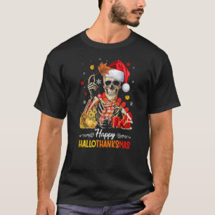 Camiseta Caveira, Ação de Graças, Pumpkin Caiu Caveira Feli