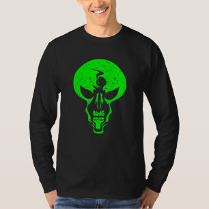 Camiseta Caveira alienígena - Alienígena Verde Assustadora 