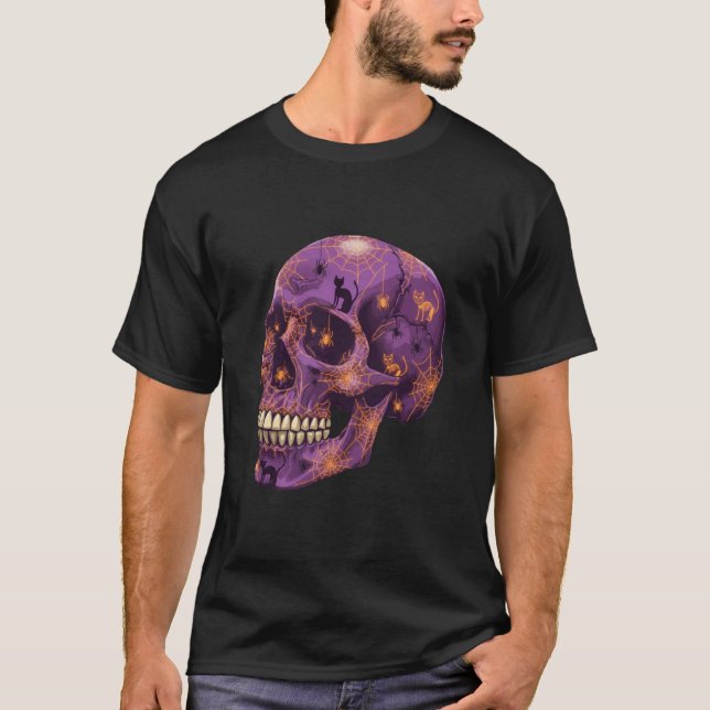 Camiseta Caveira-Aranha-Spooky - Víblias do Halloween (Frente)