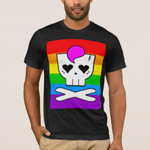 Camiseta Caveira Arco-íris Kawaii Rave