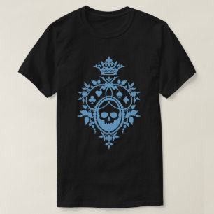 Camiseta Caveira Azul E Traços De Cartão Crest T-Shirt