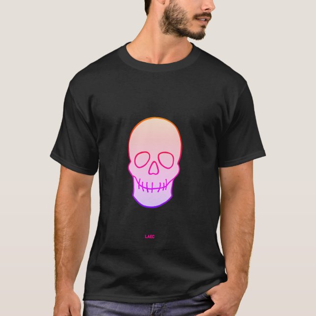 Camiseta Caveira - brilho neon (Frente)