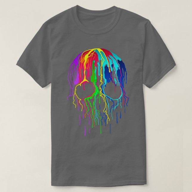 Camiseta Caveira Colorida (Frente do Design)