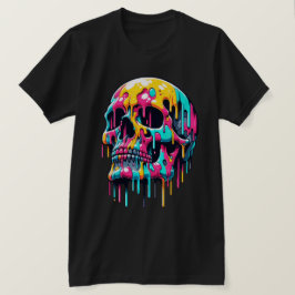 Camiseta Caveira Colorida - Arte Crônica Psicodélica