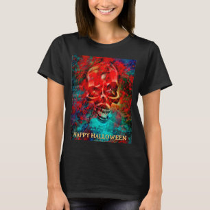 Camiseta Caveira colorida. Feliz Halloween