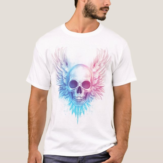 Camiseta Caveira com Asas de Anjo (Frente)