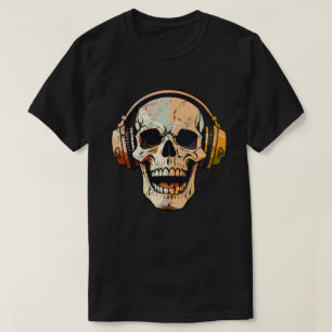 Camiseta Caveira com Fones de Ouvido