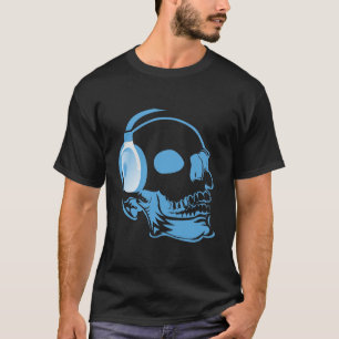 Camiseta Caveira com fones de ouvido