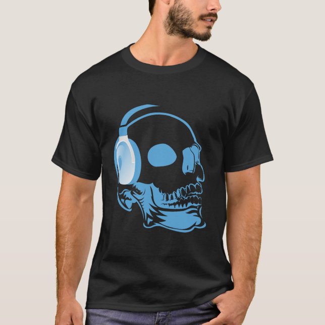 Camiseta Caveira com fones de ouvido (Frente)