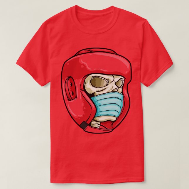 Camiseta Caveira com máscara de rosto e capacete embutido (Frente do Design)