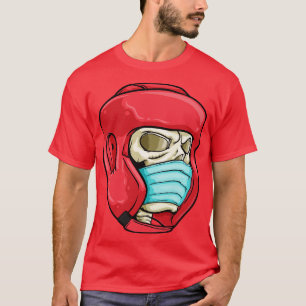 Camiseta Caveira com máscara de rosto e capacete embutido