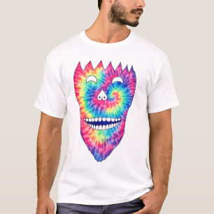 Camiseta Caveira com Sorriso Tie-Dye