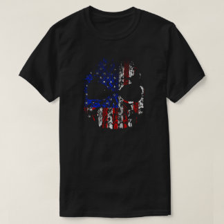 Camiseta Caveira da Bandeira Americana Abatida