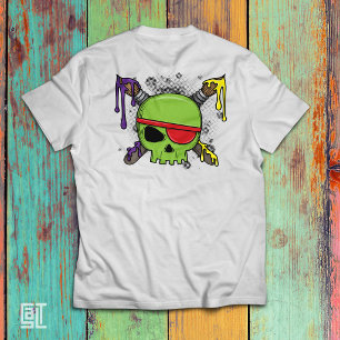 Camiseta Caveira da Escola de Arte com Tinta Pingando Essen
